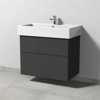 Sanipa 3way Waschtischunterbau zu Duravit Vero Waschtisch mit 2 Auszügen, Graphit-Matt SP7171B