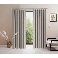 OTTO home Vorhang Raja (2 St), Schlaufen, blickdicht, Polyester, 2er-Set, Bestseller, einfarbig, modern, pflegeleichte Mikrofaser