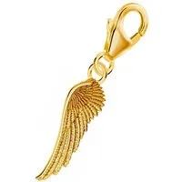 Goldene Hufeisen Charm Flügel Flügel Charm Anhänger für Bettelarmband 925 Silber Vergoldet (inkl. Etui), für Gliederarmband oder Halskette