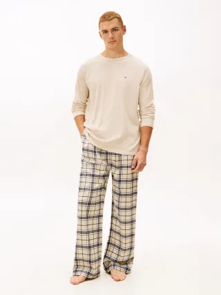 WB LS WAFFLE & PJ SET - BOXED tartan newsprint - Gr. - XL