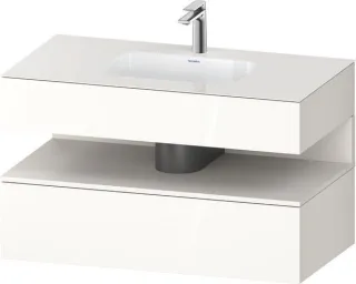 Duravit Qatego Einbauwaschtisch mit Konsolenwaschtischunterbau Weiß Hochglanz 1000x550x600 mm - QA47 QA4786084220010