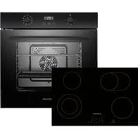 ASET7007700, Backofen-Set schwarz