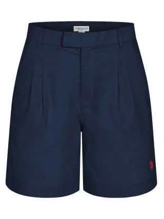 U.S. Polo Assn. Damen Leinenshorts aus Leinen-Baumwollmix