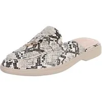 Ital-Design Damen Mule Schlupfschuh mit Metallic-Detail Pantolette (91742537) Blockabsatz Pantoletten in Beige