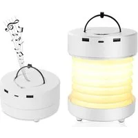 Diyarts LED Nachtlicht, Lautsprecher, Bluetooth Speaker, LED fest integriert, Warmweiß, Naturweiß und Kaltweiß, Campinglampe mit Bluetooth, 3 Lichtfarben, tragbar & dimmbar