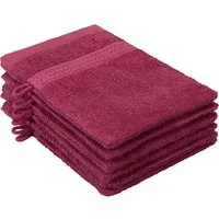 OTTO home Waschhandschuh Juna, 6 Waschhandschuhe 16x21, 100% Baumwolle, Set und als Serie, (6-St), Handtuch-Set, mit Bordüre, Handtücher in Uni-Farben, weich