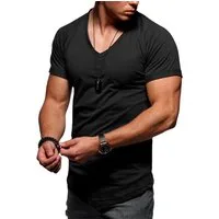 behype T-Shirt DANNY mit modernem V-Ausschnitt