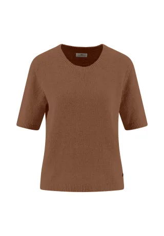 FYNCH-HATTON - HALFSLEEVE KNIT SWIRL YARN coconut - Gr. - XS
