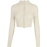URBAN CLASSICS Cardigan Urban Classics Damen Ladies Cropped Rib Knit Zip Cardigan (1-tlg)