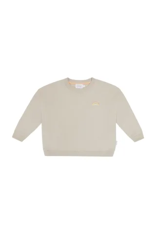 Leevje Unisex Sweatshirt with Sun 'Oh Hey Vacay' - Cappuccino 86/92