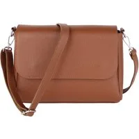 MIRROSI Umhängetasche Damen, Crossbody Bag, Echtleder Made in Italy (1 Tasche 2 Gurte oder Basic Version 1 Tasche 1 Gurt), 27x20x7cm (BXHXT) Mittelgroß