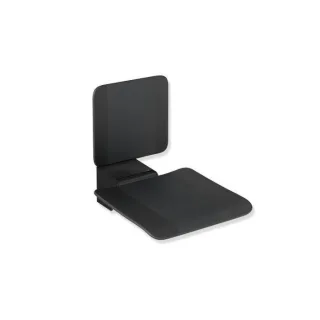 Hewi System 900 Einhängesitz 900.51.20360CV 450 x 650 mm, Edelstahl pulverbeschichtet schwarz matt, Polyamid matt schwarz