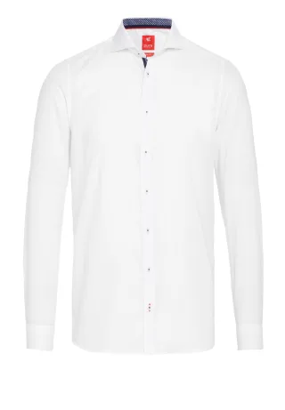 pure - PURE- City Hemd slim fit Langarm weiss - Gr. - S