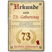 Tigerlino Poster Urkunde zum Geburtstag Mann Frau Geburtstagsgeschenk Geburtstagskarte, 73. Geburtstag Jahrgang 1953, Geburtstagsurkunde