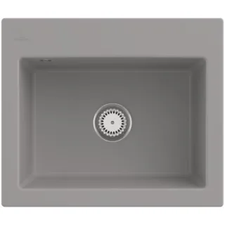 Villeroy & Boch Subway 60 S Einbauspüle 330901KD mit Ablaufgarnitur und Handbetätigung, 600 x 510 mm, Fossil