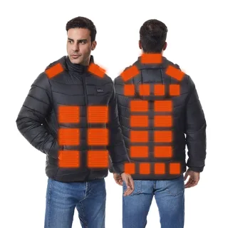 TENGOO 4 Control 27 Zone Smart Heating Cotton Jacket DC-USB Dual Interface Men's Warm Winter Coat Comfortable Heated Clo
