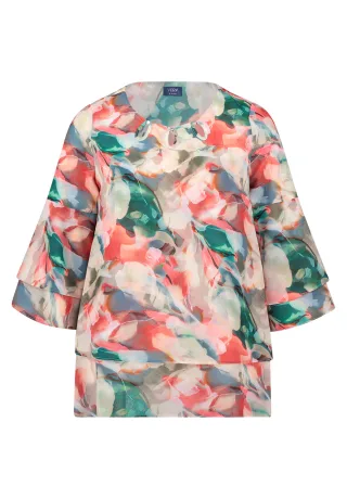 Vera Mont - Chiffonbluse Pink/Green - Gr. - 38