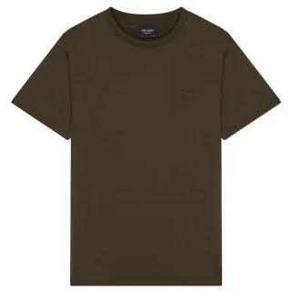 Olivgrünes T-Shirt mit Lyle & Scott-Markenlogo auf der Brust
