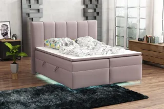 Boxspringbett Schlafzimmerbett ANGEL 200x200cm inkl.Bettkasten/ LED
