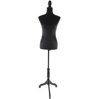relaxdays Schneiderpuppe Weibliche Schneiderpuppe 36/38 Samt, schwarz