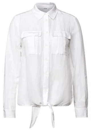 Cecil - Bluse mit Knoten am Saum weiß - Gr. - M