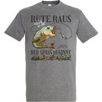 Youth Designz T-Shirt Rute Raus der Spass beginnt Herren T-Shirt mit Trendigem Frontdruck