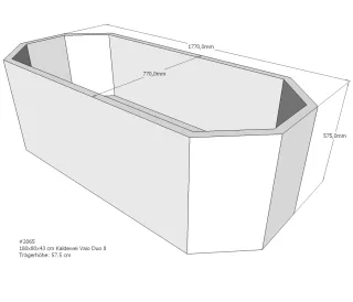 Neuesbad Wannenträger für Kaldewei Vaio Duo 8 Nr.953 180x80 8-Eck SW11193