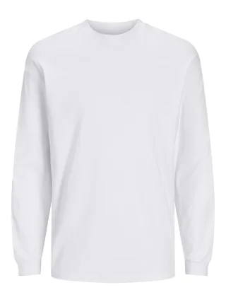 JACK&JONES - JJEBARRON TEE LS O-NECK NOOS Weiß - Gr. - L