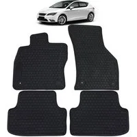 Tenzo-R Passform-Fußmatten Auto Gummi Fußmatten Schwarz Premium Set für Leon + Golf 7 + Audi A3 8