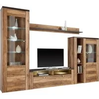 OTTO home Wohnwand Larona, Anbauwand, Set 4 Teilig, (Set, 4-St), bestehend aus 1 TV-Board, 1 Highboard, 1 Vitrine, 1 Wandregal
