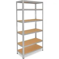 shelfplaza Schwerlastregal HOME, 180x120x30cm verzinkt, 6 Böden, Kellerregal, Garagenregal, Steckregal