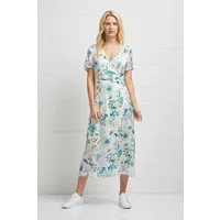wunderwerk Midikleid Silk wrap dress flower print