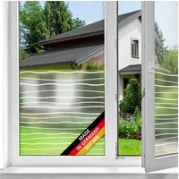 d-c-fix Fensterfolie Waves - selbsthaftende Sichtschutzfolie Deko Folie für Fenster innen, Statisch haftend - rückstandslos entfernbar und wiederverwendbar