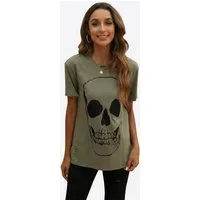 Imily Bela T-Shirt Damen Locker Sitzendes Freizeittop (Packung, 1-tlg., 1per-Pack) mit Rundhalsausschnitt