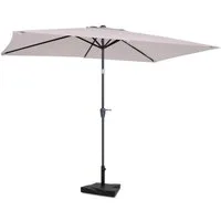VONROC Sonnenschirm rechteckig, LxB: 300x200 cm, Set, Je nach Variante mit oder ohne Sockel, Rechteckiger Sonnenschirm für Terasse, Garten, Balkon & Gastro