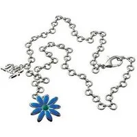 D&G Collier Flower, aus Edelstahl, mit Blumenanhänger, 50cm lang, Karabinerverschluss