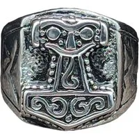 Kiss of Leather Siegelring Ring Fingerring Thorshammer aus Edelstahl, Gr. 58-76