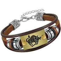 Firetti Armband Schmuck Geschenk Armschmuck Armkette Edelstein Sternzeichen, Made in Germany - mit Hämatit - mit Holzimitat