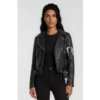 trueprodigy Lederjacke Laila mit auffälligem Print und Gürtel