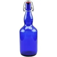 mikken Trinkflasche Bügelflasche 750 ml blau Glasflasche mit Bügelverschluss Wasserflasche, luftdicht, UV-Schutz