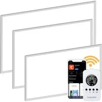 Heidenfeld Infrarotheizung 600 - 1200 W Wand Decke Elektroheizung HF-HP110 - 10 J. Garantie, App-Steuerung & Thermostat - Infrarot Wandheizung Heizkörper