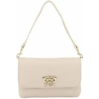 ITALYSHOP24 Schultertasche Made in Italy Damen Leder Tasche Mini Bag Ketten Crossbody Handytasche, Überschlagtasche Clutch Abendtasche Smartphone Handtasche CrossOver