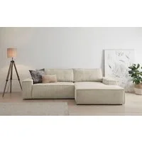 OTTO home Ecksofa SHERWOOD L-Form, 267 cm - OTTO. Verlässliche Qualität., Schlaffunktion mit Bettkasten (210x136 cm), Cord, Vintage, Samtvelours