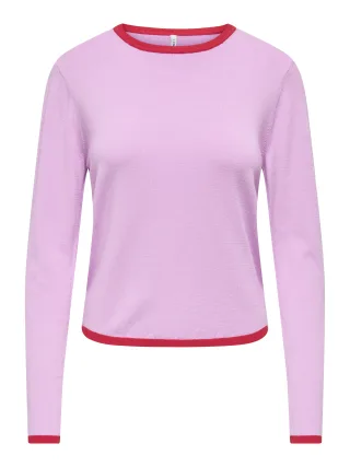 ONLY - ONLCONTA LS DETAIL O-NECK CC KNT True Red - Gr. - S
