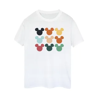Disney Damen/Damen Micky Maus Köpfe Quadratisch Baumwolle Boyfriend T-Shirt (Weiß)