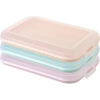 Engelland Frischhaltedose Aufschnittdosen für den Kühlschrank, Aufschnittboxen, PP-Kunststoff, BPA-frei, (Vorteils-Set, 3-tlg., mit transparentem Deckel), stapelbar, platzsparend, Ordnung im Kühlschrank, Organizer, Stapelbox
