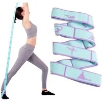 Mutig Trainingsbänder 2 Stück Yoga Gurt Gymnastikband 8Schlaufen,Elastisches Resistance Band, Fitness Dehnungsband, Stretching,Pilates,Trainingsband für Yoga
