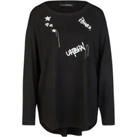 Doris Streich Longshirt (1-tlg) mit Graffiti-Motiven und Strasssteinen