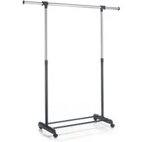CARO-Möbel Garderobenständer SALA, Kleiderständer mit Rollen, Kleiderwagen Metall, Rollgarderobe schwarz