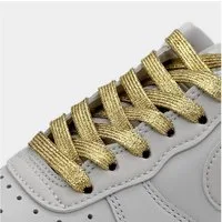 Kicksarchive Schnürsenkel Flache Glitzer Schnürsenkel Glitter Laces Kostüm Silber Bunt Weiß 8mm